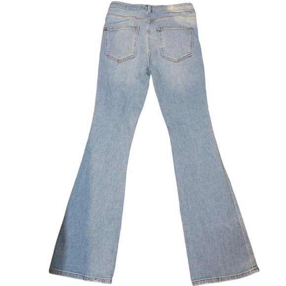 Anthropologie Buttonfly High Rise Flared Distressed Jeans - Picture 6 of 10